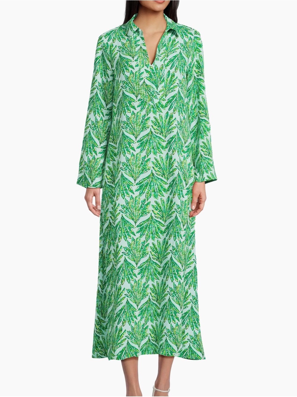 Lilly Pulitzer Simona Printed Straight Caftan Maxi Dress - Plumeria Pale
